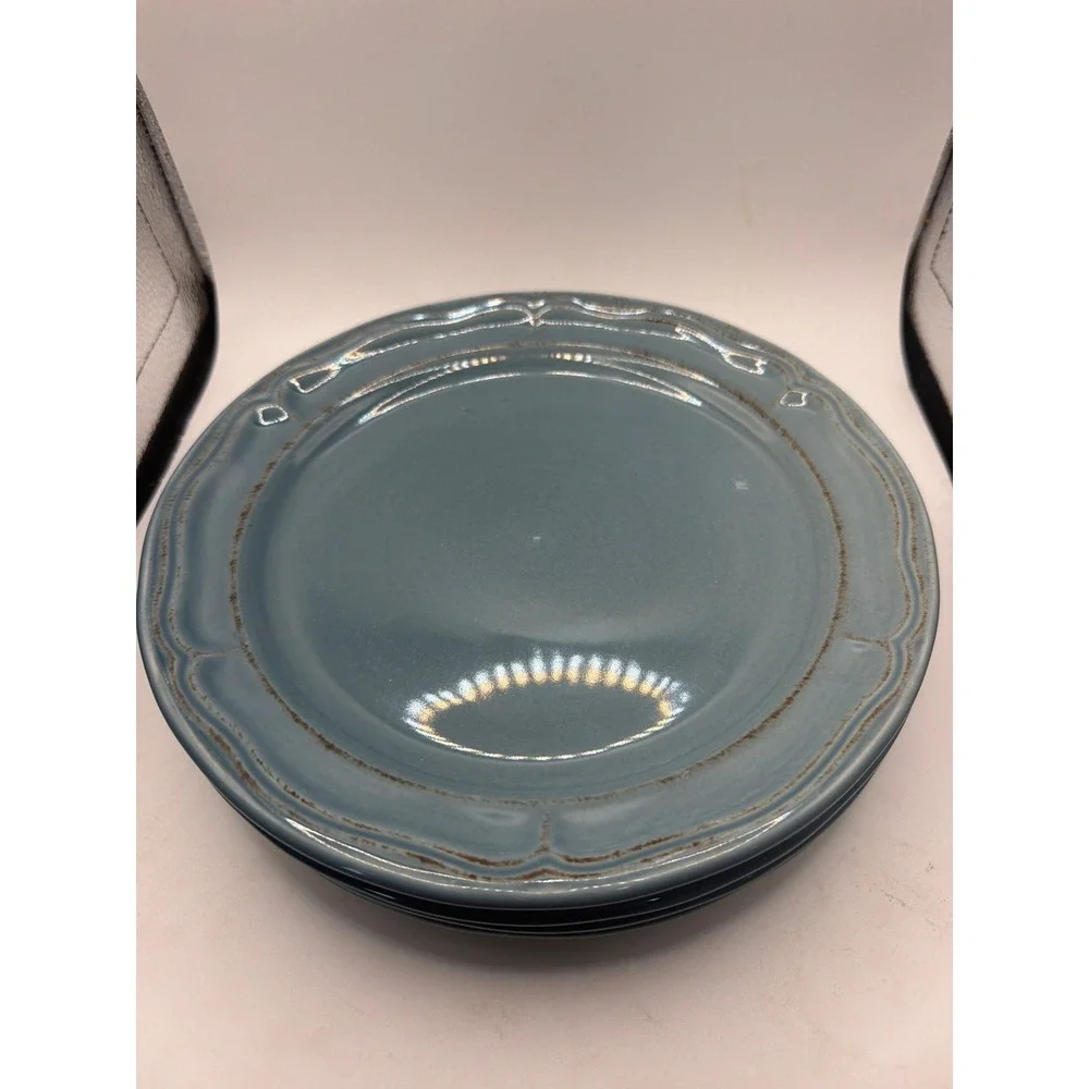 4 FB Gourmet Tuscan Blue Salad Plates by TODD ENGLISH Collection